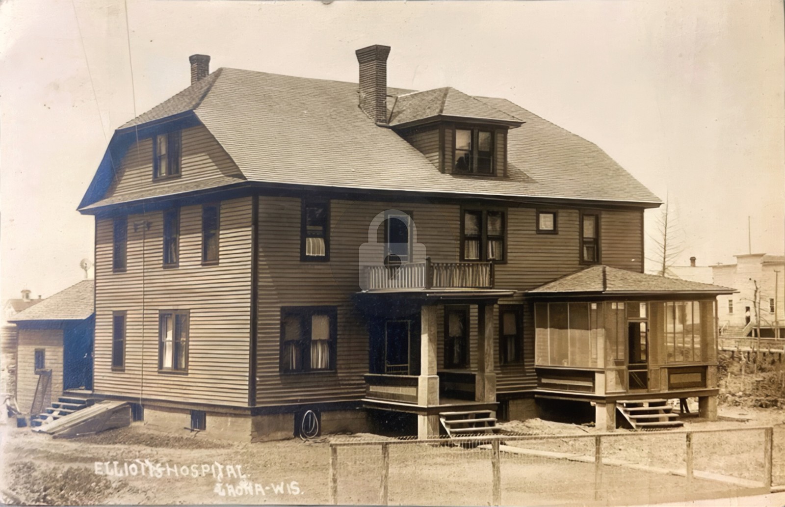 Elliot Hospital Laona Wisconsin 1916 RPPC Photo Postcard COPY