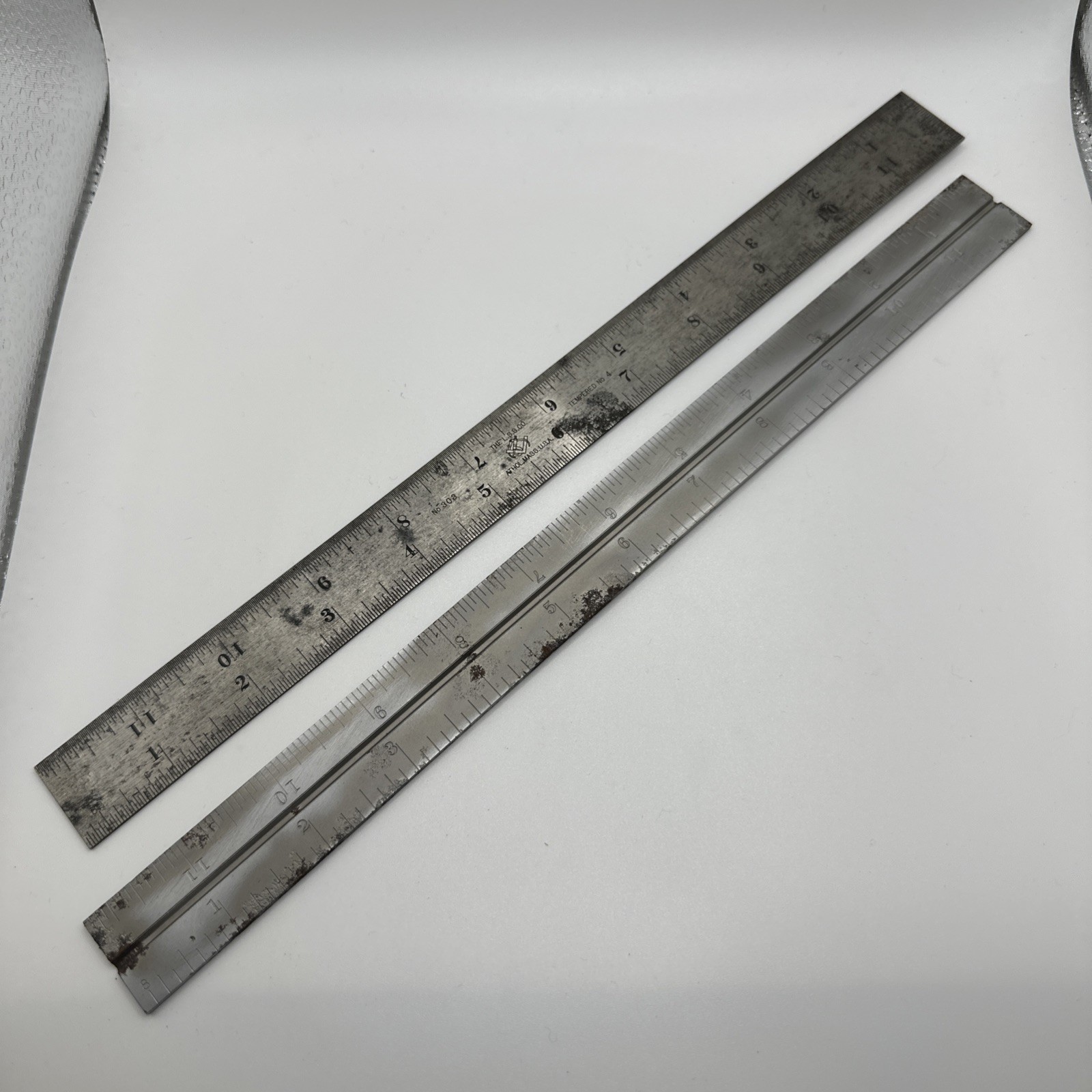L.S. Starrett No. 303 & 4R Grad Ruler Lot Used 12” USA L.S. Starrett No. 303 & 4R Grad Ruler Lot Used 12” USA