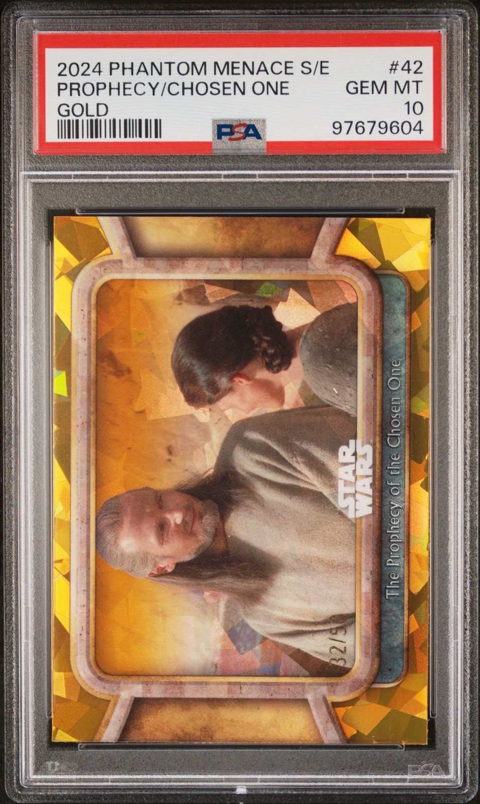 2024 Topps Star Wars Sapphire Phantom Menace Prophecy/Chosen One Gold /50 PSA 10