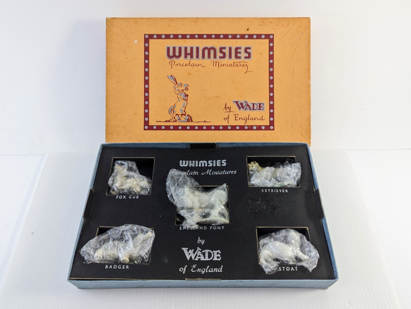 1955 Wade Of England WHIMSIES SET #3 RARE Vintage 5 Piece Set With Original Box 1955 Wade Of England WHIMSIES SET #3 RARE Vintage 5 Piece Set With Original Box