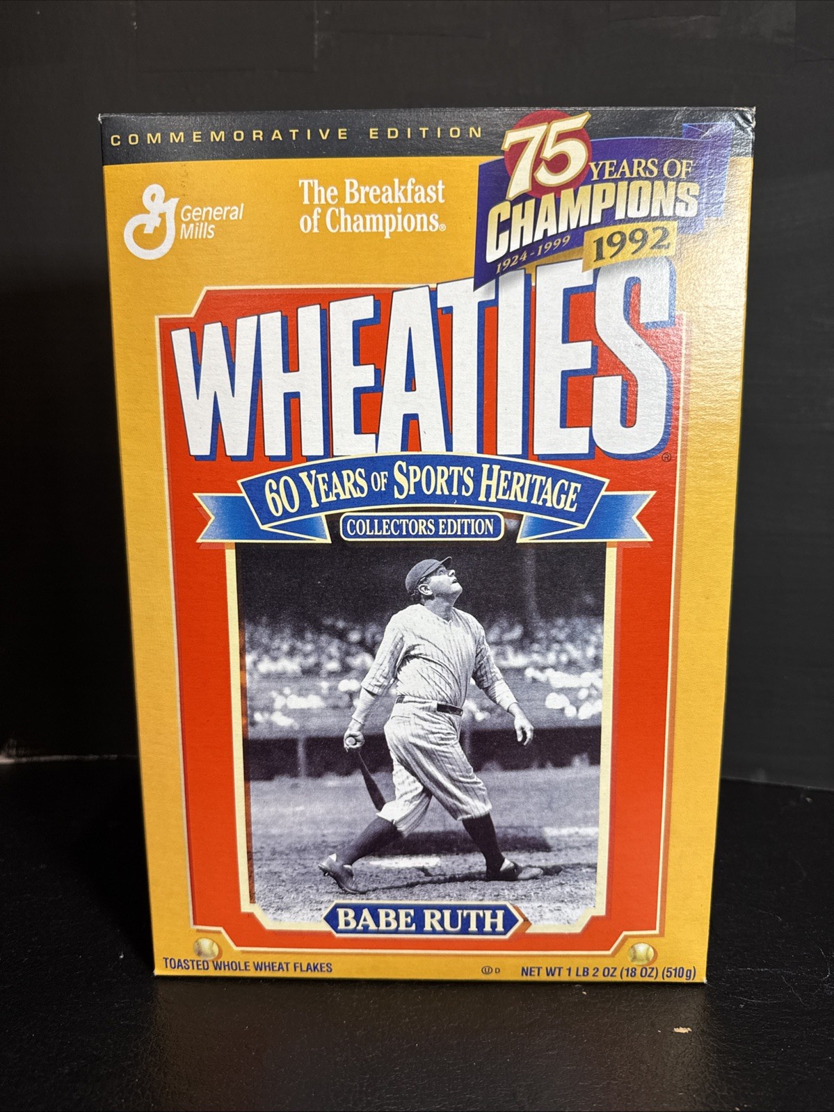 Vintage 1999 Wheaties Babe Ruth Cereal Box 75 Years of Champions Commemorative
