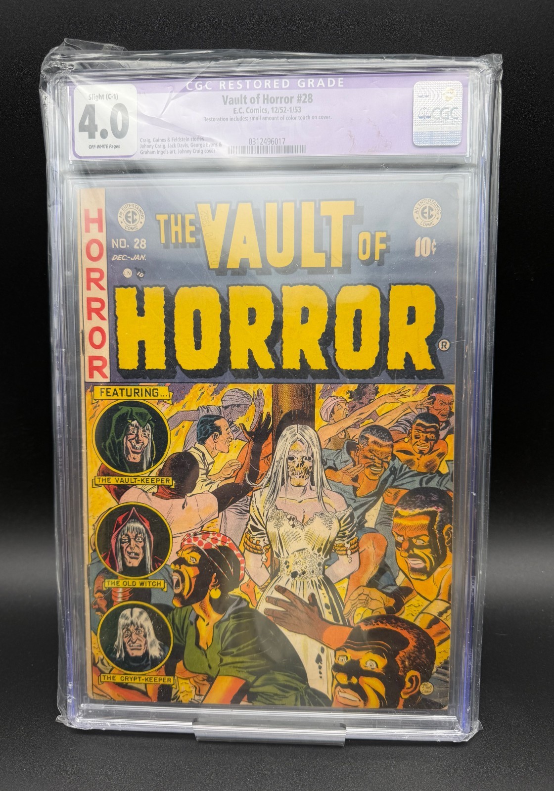 Vault of Horror 28 CGC 4.0 RESTORED EC Comics 1952 Pre-Code Horror Johnny Craig Vault of Horror 28 CGC 4.0 RESTORED EC Comics 1952 Pre-Code Horror Johnny Craig
