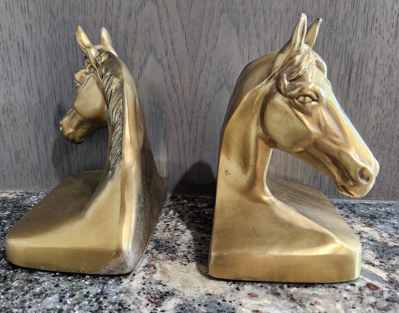 PM Craftsman Brass Bookends Horse Head