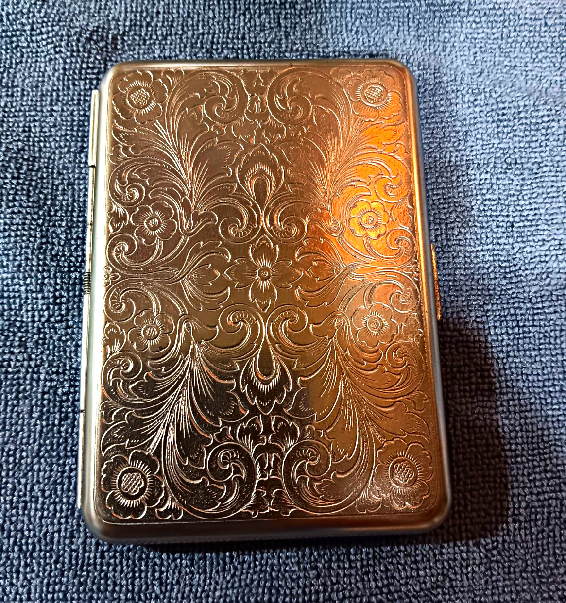 Antique Hansaware Germany Engraved Etched Metal Cigarette Or Business Card Case Antique Hansaware Germany Engraved Etched Metal Cigarette Or Business Card Case