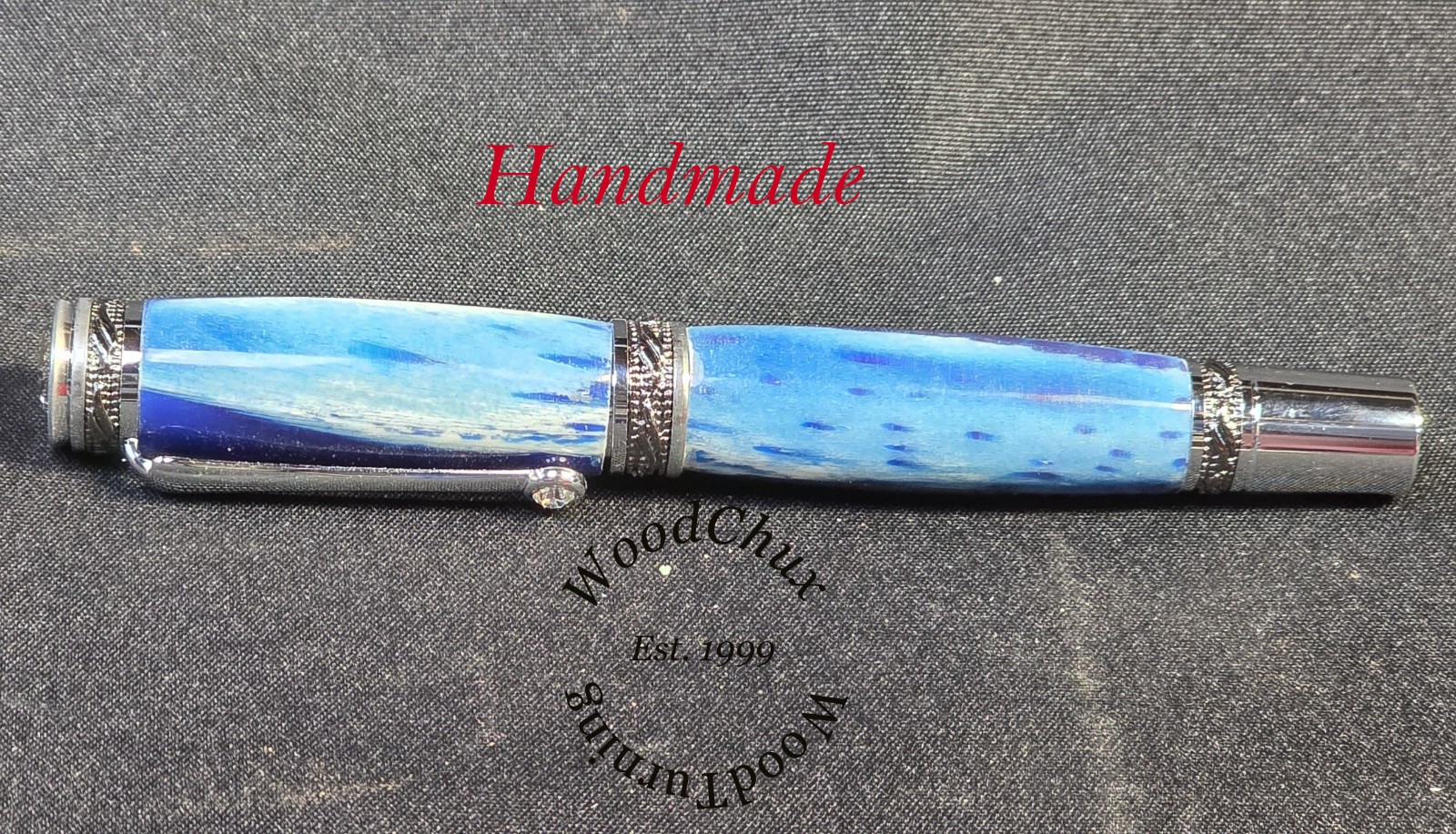Handmade Exotic Alligator Jaw Bone & Blue Resin Rollerball Or Fountain Pen 1619a Handmade Exotic Alligator Jaw Bone & Blue Resin Rollerball Or Fountain Pen 1619a