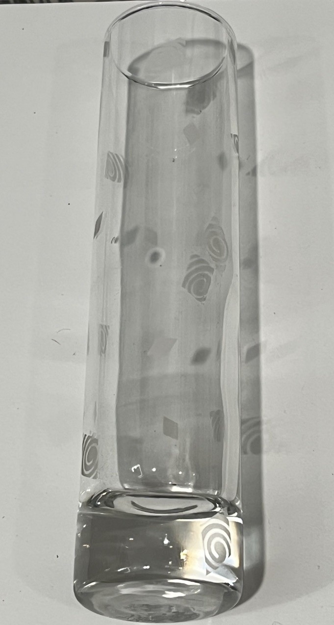 Vintage Mid-Century Modern Glass Cylinder Vase Signed Gessell Studios 1977 Vintage Mid-Century Modern Glass Cylinder Vase Signed Gessell Studios 1977