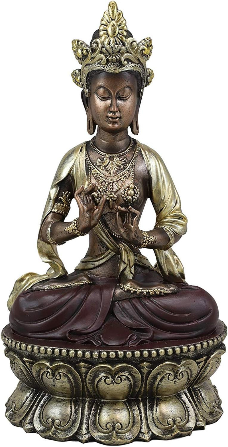 Ebros Chinese Qing Dynasty Bodhisattva Kuan Yin Buddha Guanyin Meditating on Gol Ebros Chinese Qing Dynasty Bodhisattva Kuan Yin Buddha Guanyin Meditating on Gol