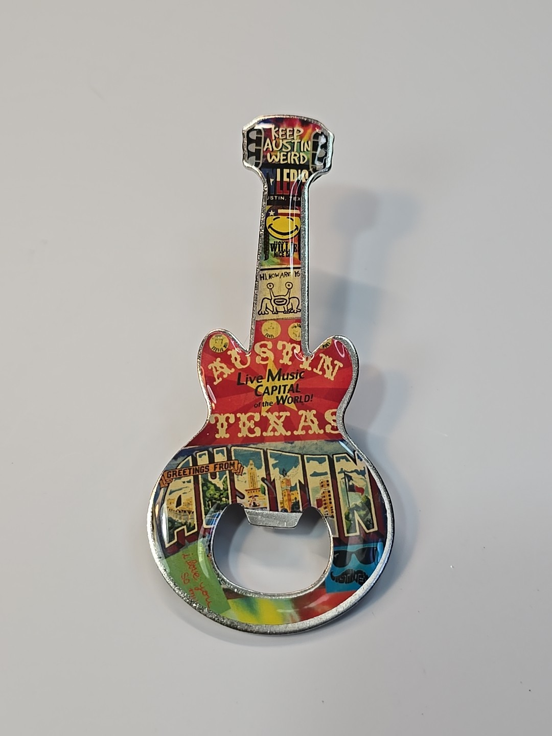 Austin Texas Travel Souvenir Magnet Guitar Shaped Bottle Opener Austin Texas Travel Souvenir Magnet Guitar Shaped Bottle Opener