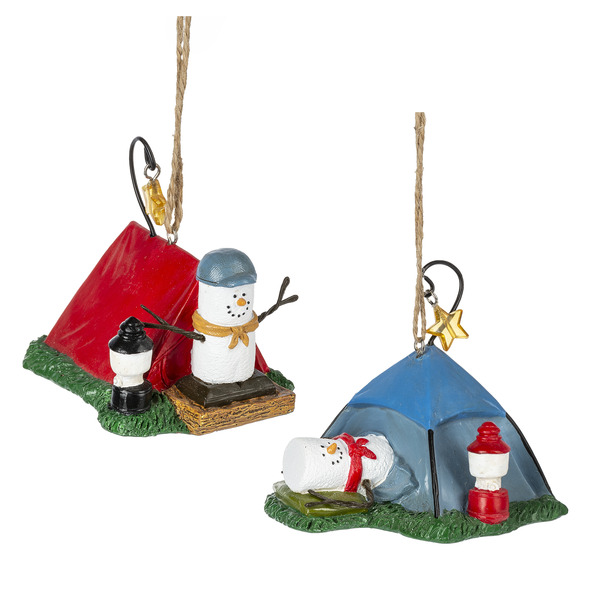 Ganz Original S'more Tent Ornament Select Red or blue or both