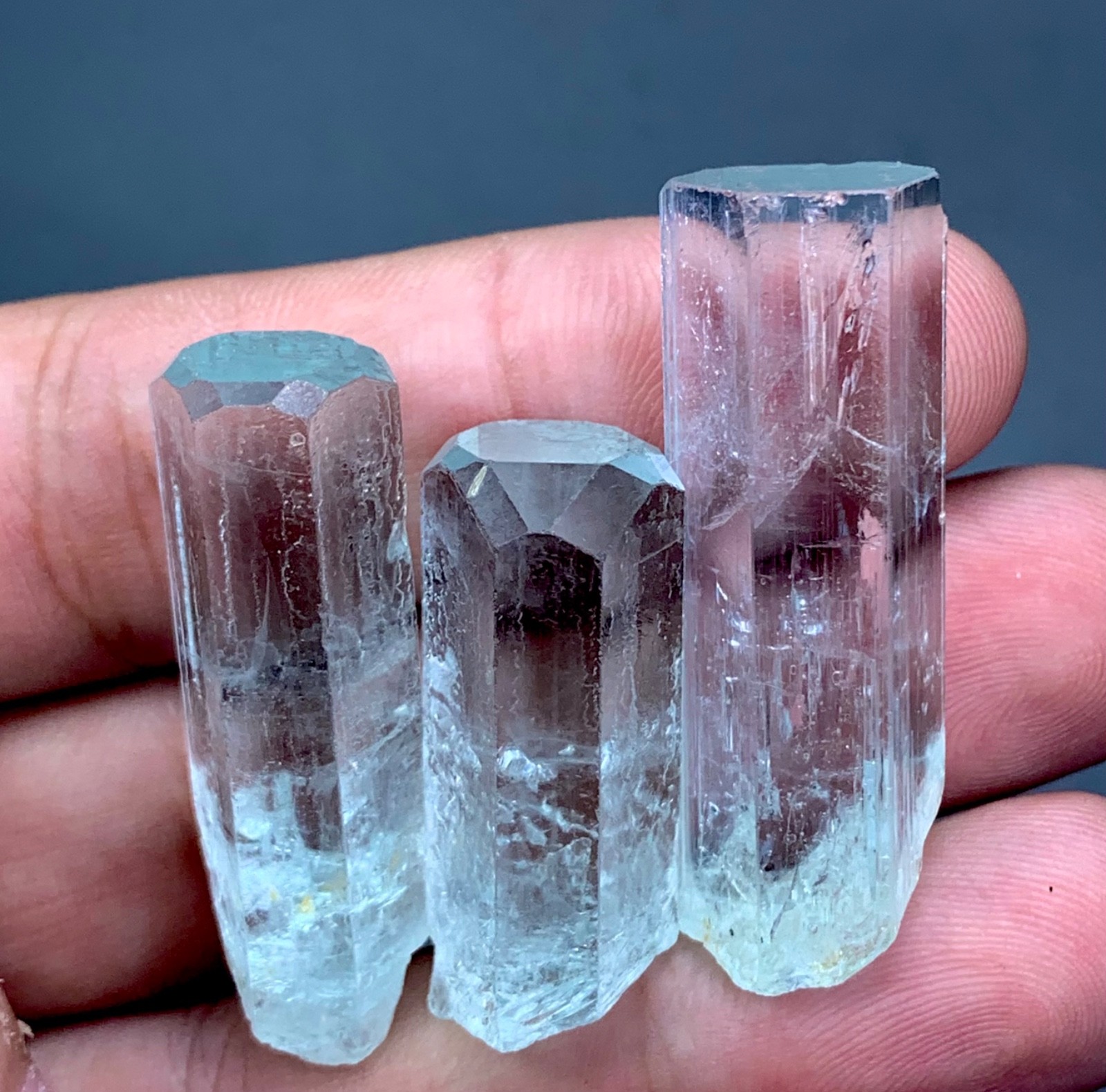 Aquamarine Crystal Trio From Pakistan 118 Carat Aquamarine Crystal Trio From Pakistan 118 Carat
