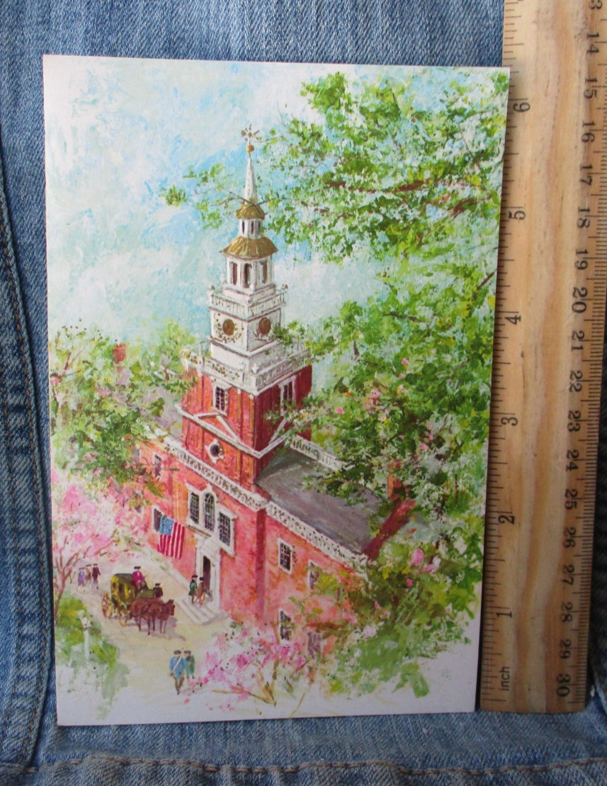 INDEPENDENCE HALL PHILADELPHIA PA VINTAGE GREETING CARD New Old Stock 1960's M89