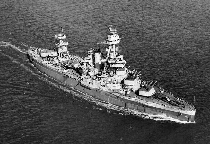 WW II Usa Photo  ----  USS  Texas At Sea 