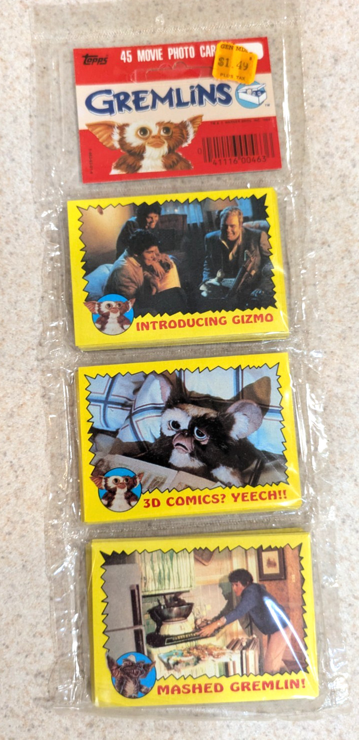 1984 Topps Rack Pack - Gremlins - 45 Movie Photo Cards (SEALED) 1984 Topps Rack Pack - Gremlins - 45 Movie Photo Cards (SEALED)