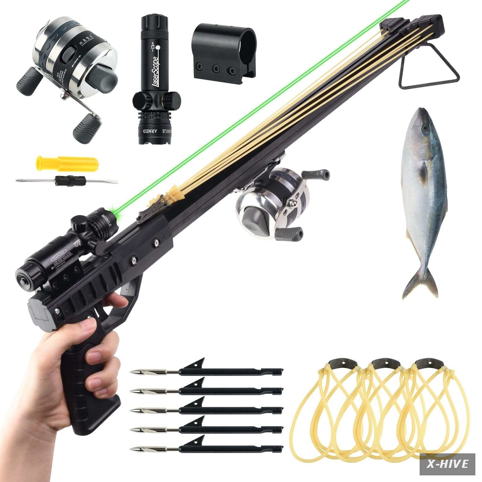 Fishing Slingshot, Professional Pole Shooting Catapult for Adults,With Metal Fis Fishing Slingshot, Professional Pole Shooting Catapult for Adults,With Metal Fis