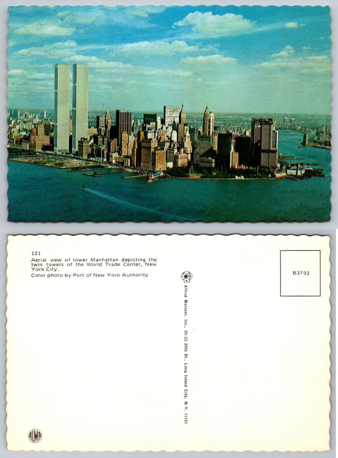 Vintage NYC World Trade Center Twin Towers Postcard WTC Manhattan Skyline Vintage NYC World Trade Center Twin Towers Postcard WTC Manhattan Skyline