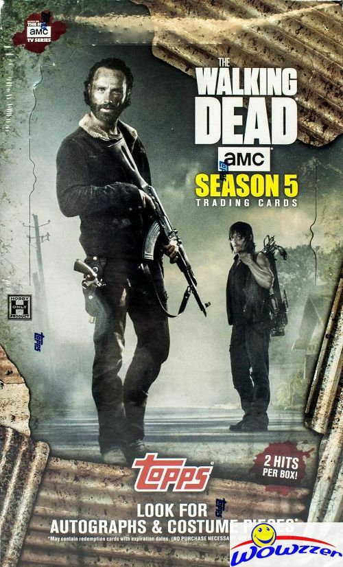 2016 Topps Walking Dead Season 5 HUGE Factory Sealed HOBBY BOX with 2 HITS