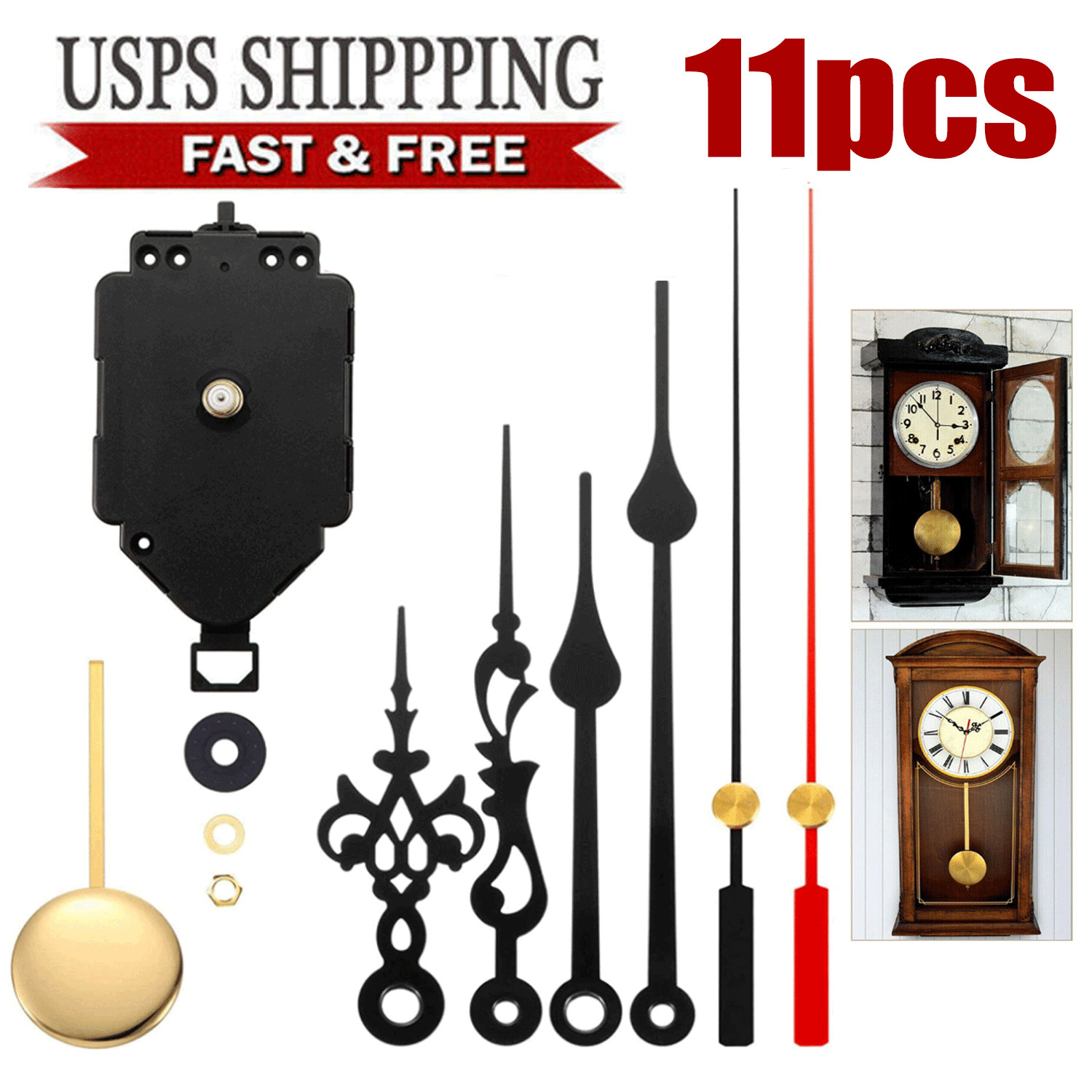 DIY Quartz Wall Clock Pendulum Swing Movement Mechanism Kit Chime Repair Parts DIY Quartz Wall Clock Pendulum Swing Movement Mechanism Kit Chime Repair Parts