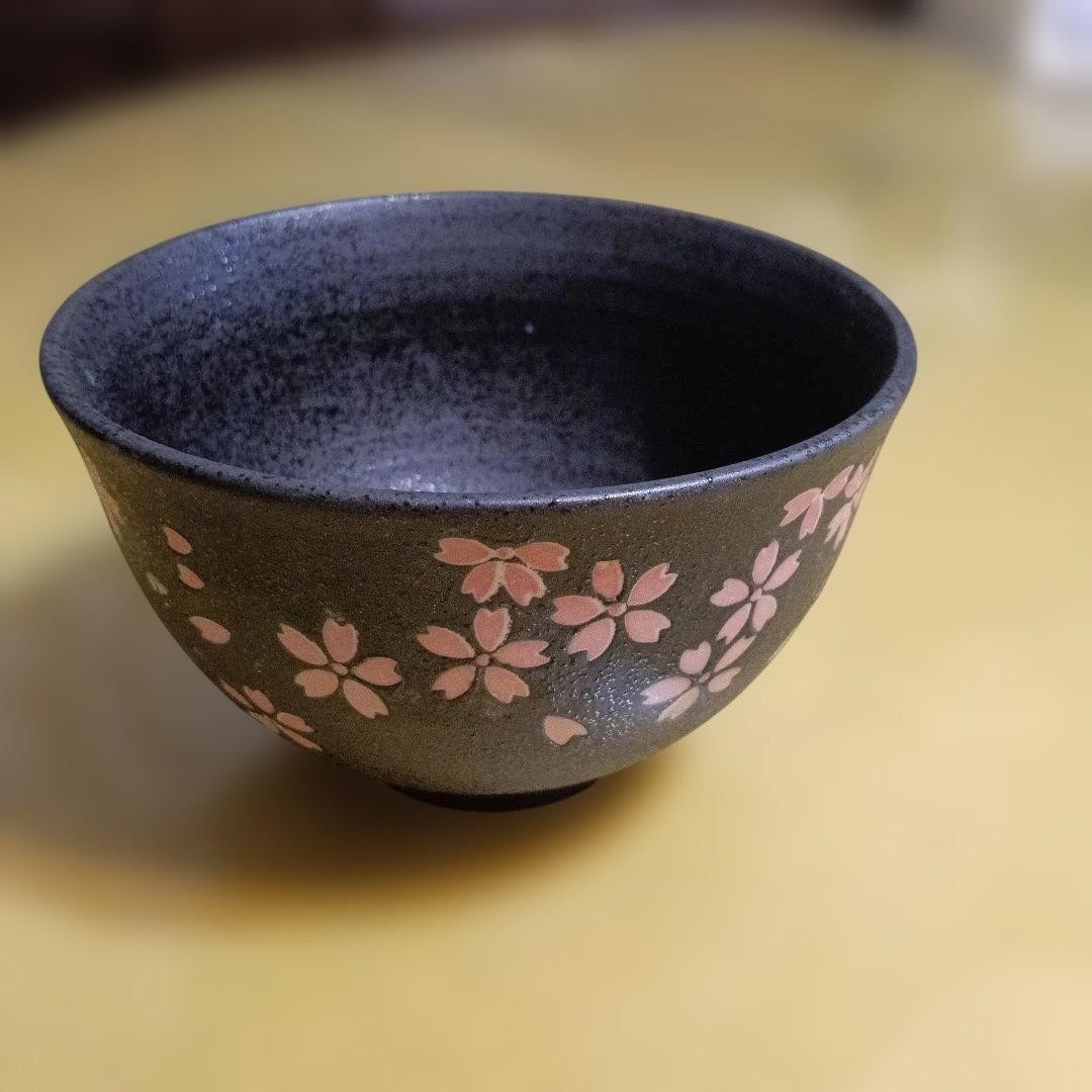 Tea Utensils Black glaze cherry blossom bowl matcha Tea Utensils Black glaze cherry blossom bowl matcha