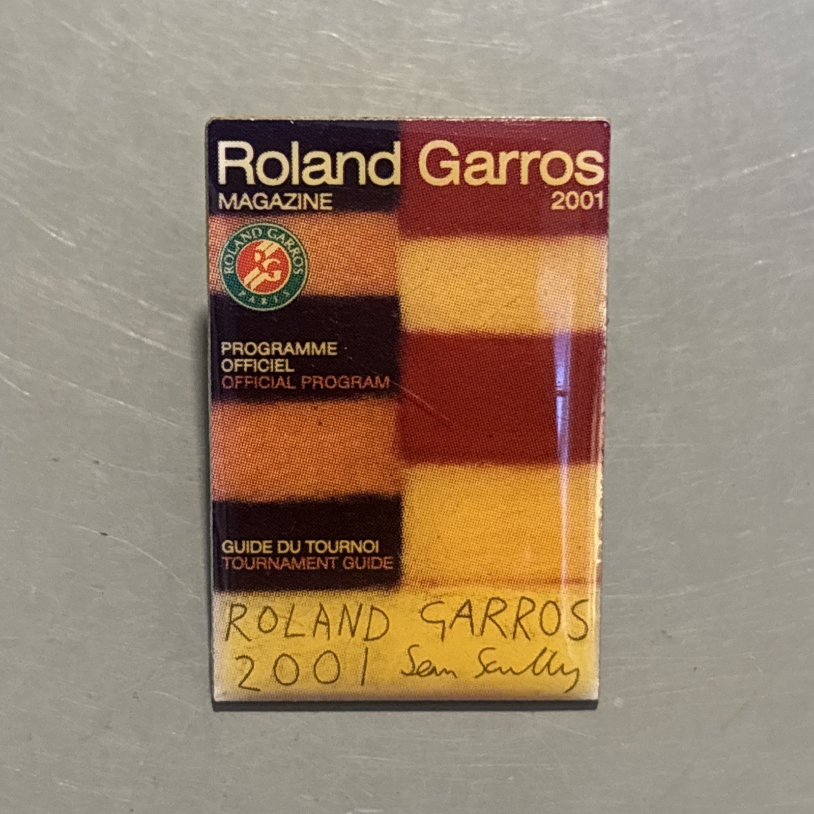 Vintage 2001 Roland Garros Pin - French Open Official Tennis Tournament Program