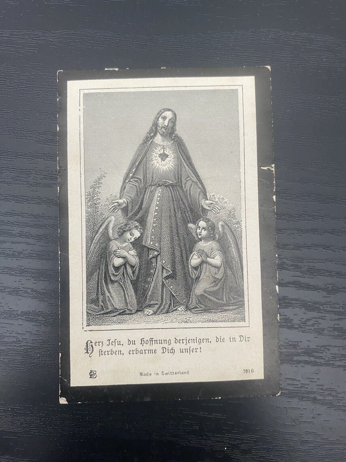 Antique Catholic Prayer Card Religious Collectible 1890's Holy Card. Heart Jesus