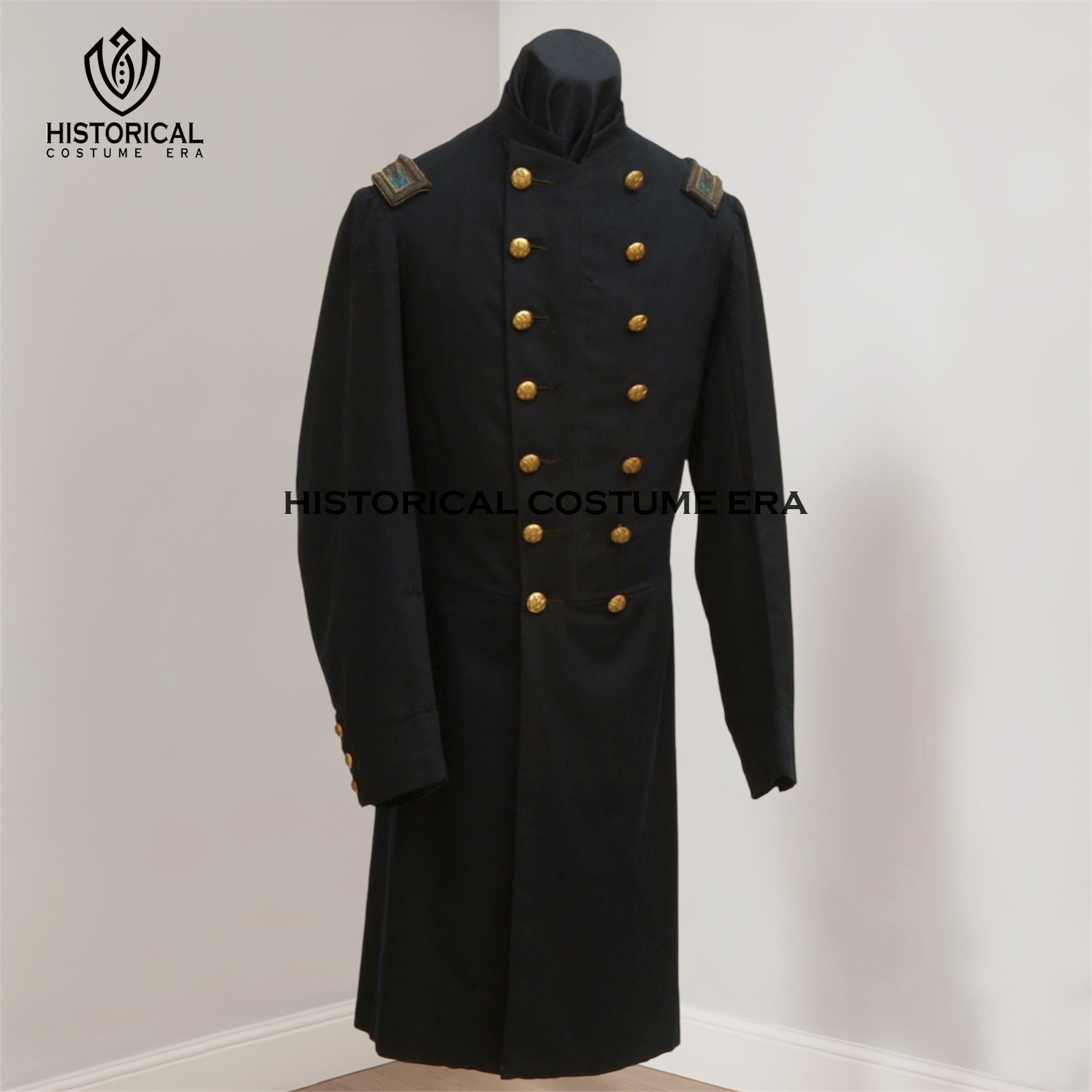 Black Wool Union Army Civil War Colonel Frock Coat, Infantry Officer's Uniform Black Wool Union Army Civil War Colonel Frock Coat, Infantry Officer's Uniform