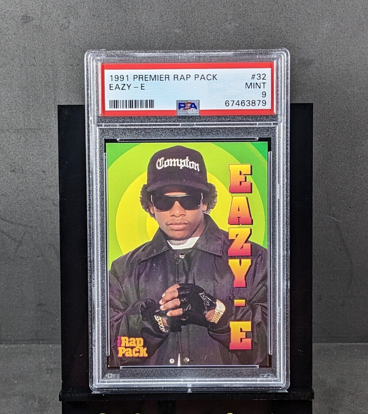 1991 PREMIER RAP PACK EAZY-E Rookie (N. W. A.) #32 PSA 9 Mint Trading Card