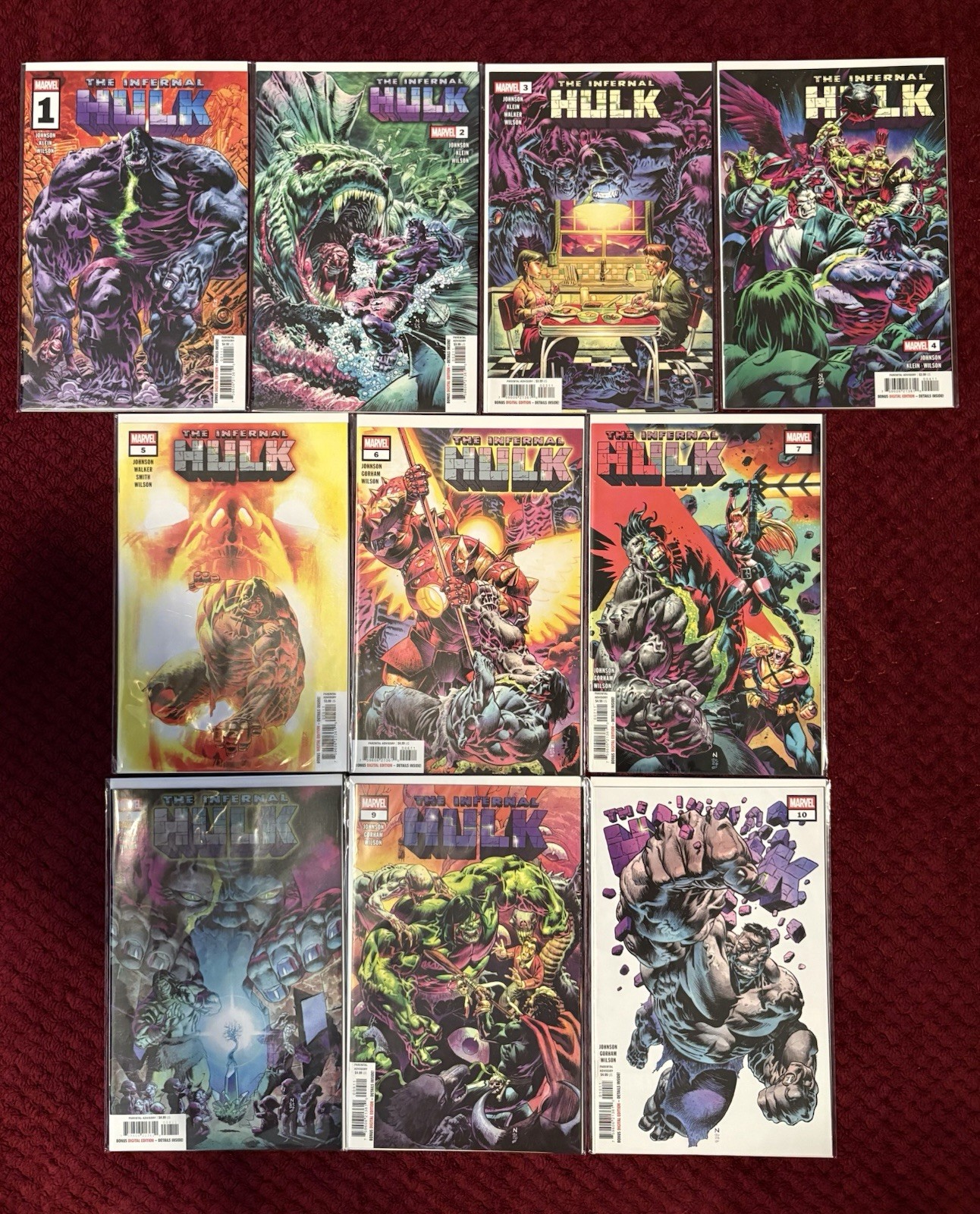 Infernal Hulk #1-10 Complete Set 1st Prints M/NM Marvel 2026 Johnson + Klein Infernal Hulk #1-10 Complete Set 1st Prints M/NM Marvel 2026 Johnson + Klein