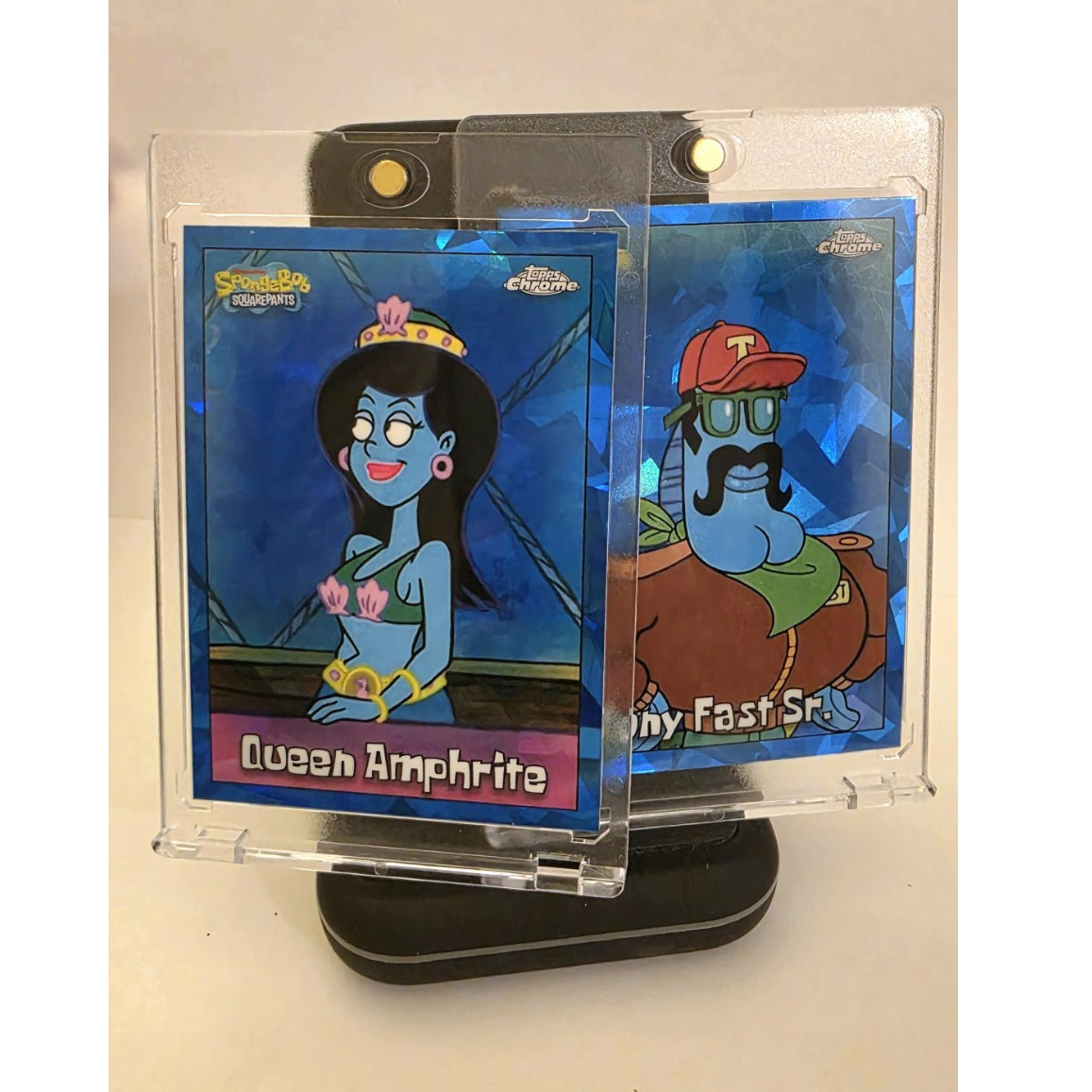 Topps Chrome SpongeBob Tony Fast Sr. & Queen Amphitrite 2-Card #154,198 Topps Chrome SpongeBob Tony Fast Sr. & Queen Amphitrite 2-Card #154,198