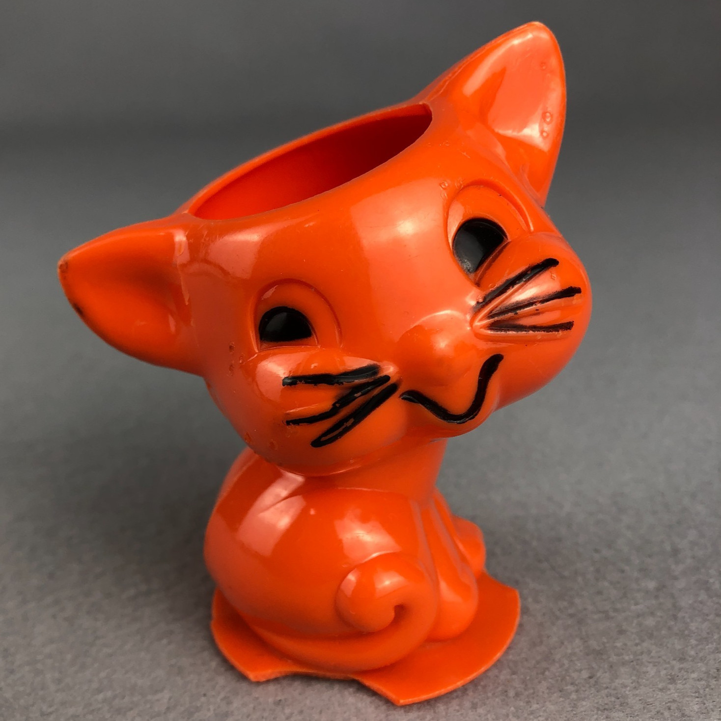 Vintage Halloween ROSBRO TICO TOYS Hard Plastic KITTY CAT Candy Container 1950s