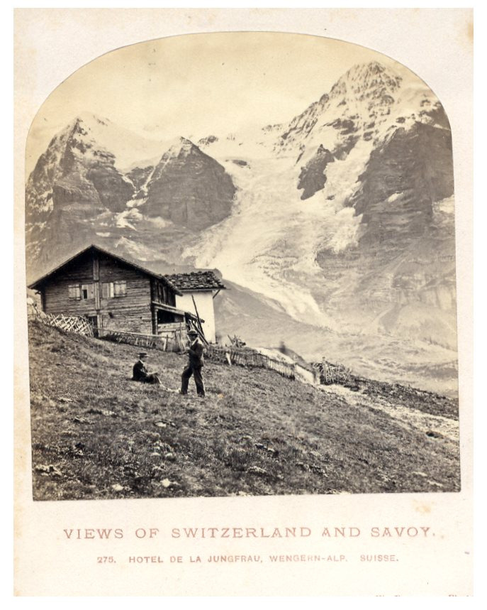 William England, Switzerland, Virgo Wengern Alp Vintage Albumen Print 1860 Tirag