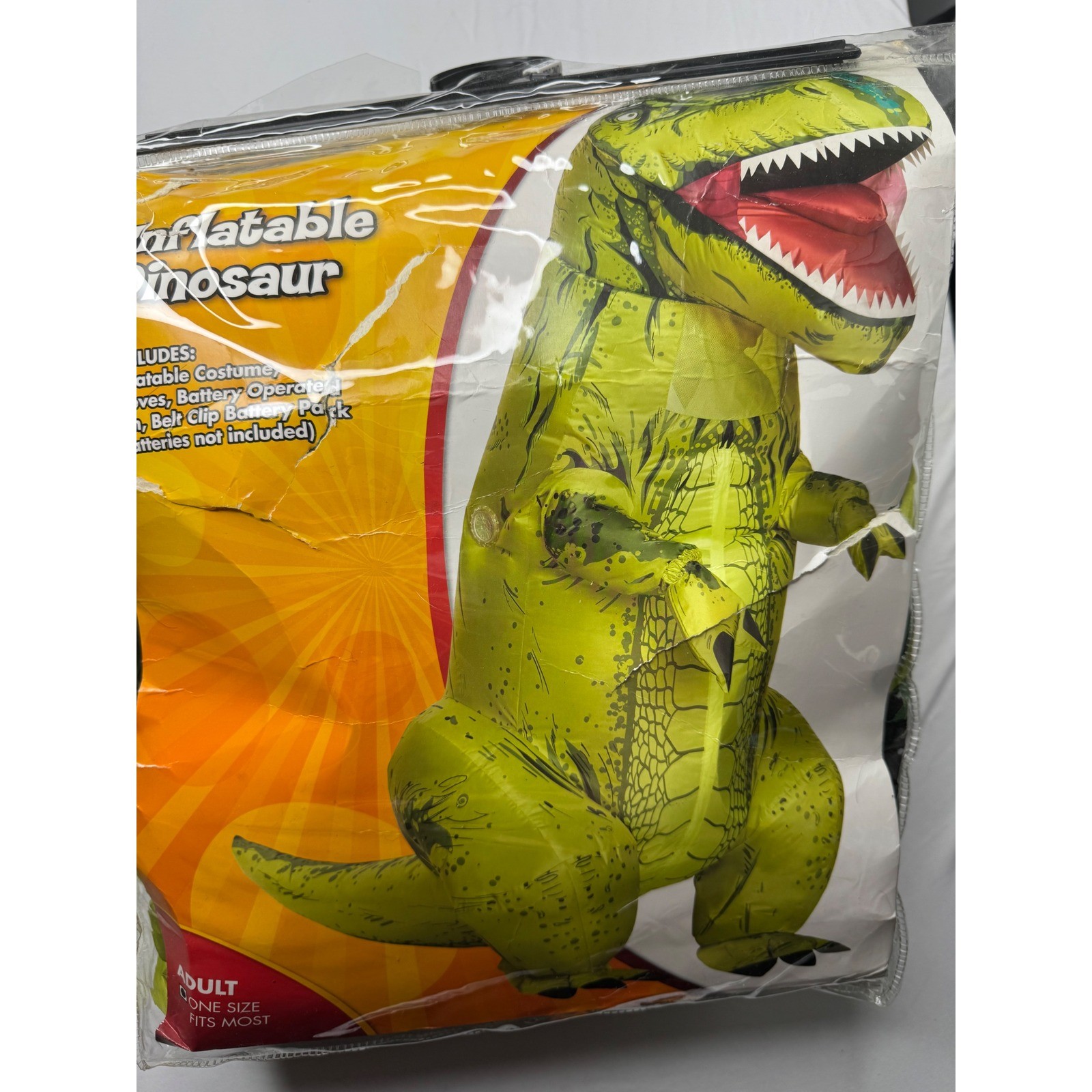 Spirit Halloween Adult Inflatable Dinosaur Costume Green T-Rex One Size 01485374 Spirit Halloween Adult Inflatable Dinosaur Costume Green T-Rex One Size 01485374