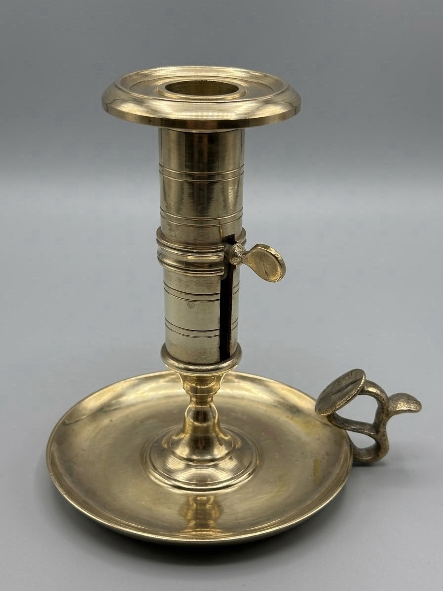 Antique Early 19th Century English Georgian Brass Chamberstick 6" Antique Early 19th Century English Georgian Brass Chamberstick 6"
