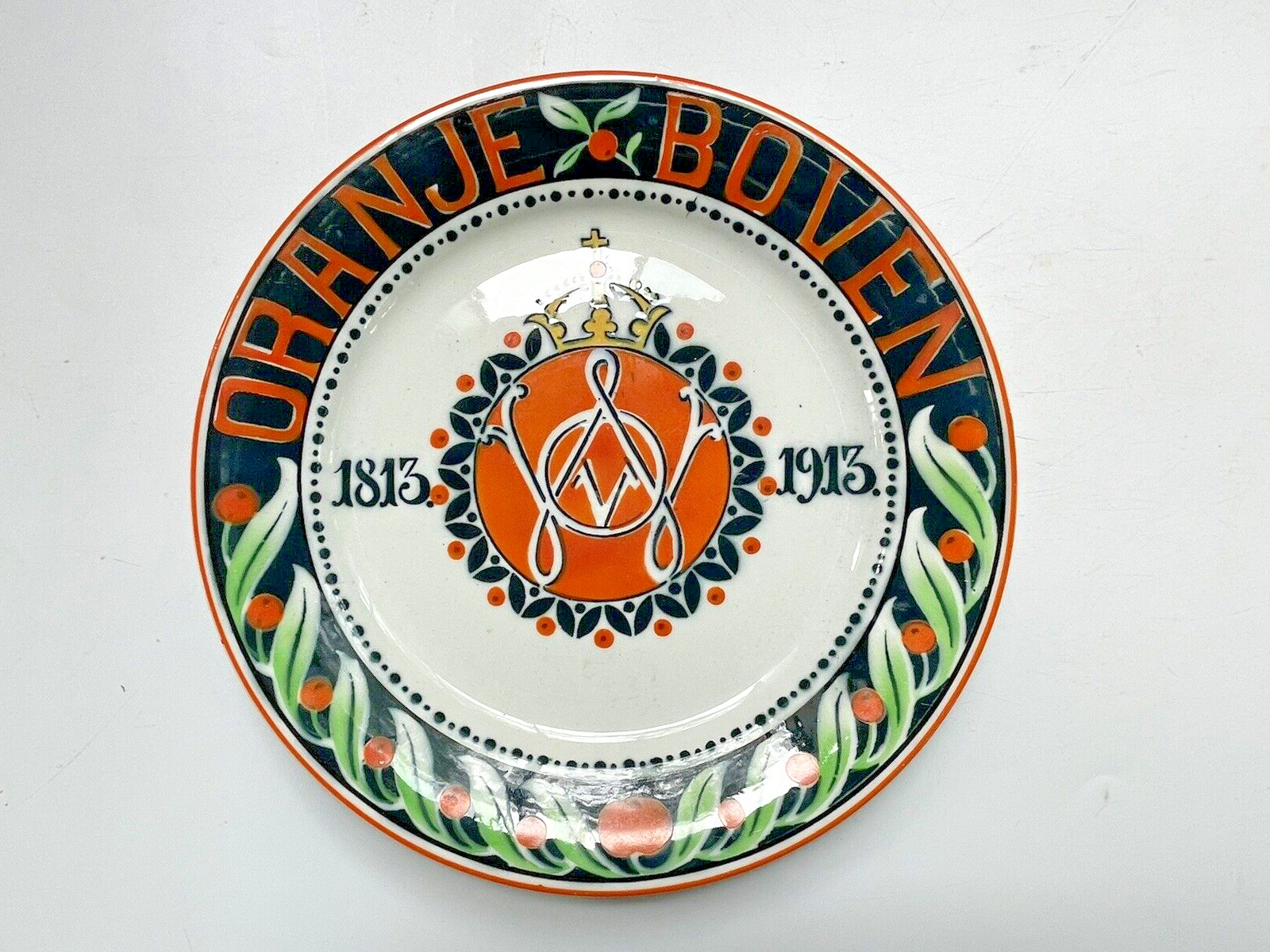 Oranje Boven 1813-1913 Commerative Plate Royal Sphinx Netherlands Dutch Plaque