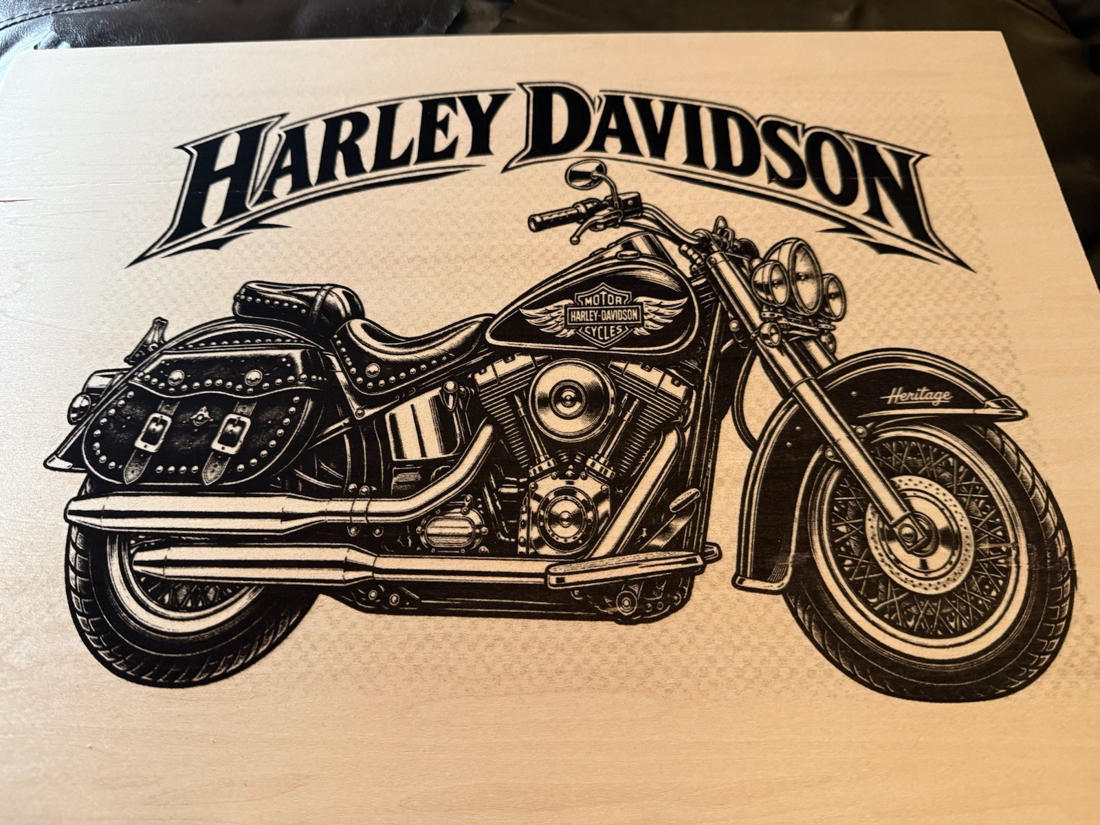 Harley-Davidson Classic Heritage Laser Engraved Wall Hanging Art Decor Harley-Davidson Classic Heritage Laser Engraved Wall Hanging Art Decor