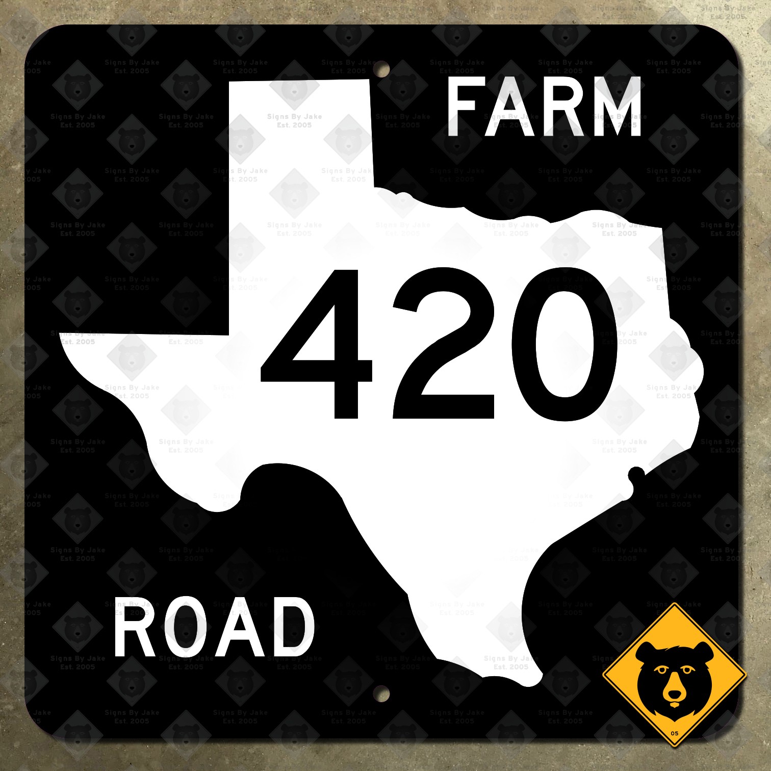 Texas farm to market road 420 state highway marker route sign map 1965 12x12 Texas farm to market road 420 state highway marker route sign map 1965 12x12