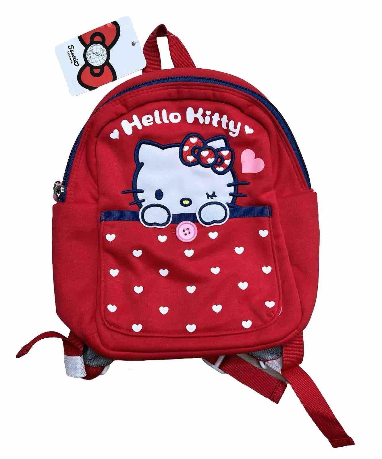 Hello Kitty Mini Sanario Backpack Embroidered 10” X 9 1/2” Rare Japan NWT