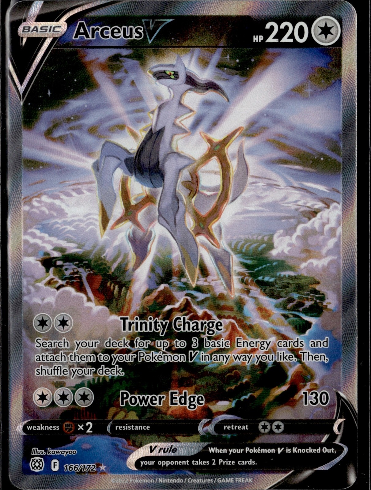 Arceus V (Alternate Full Art) Holo Ultra Rare SWSH09: Brilliant Stars 166/172 NM