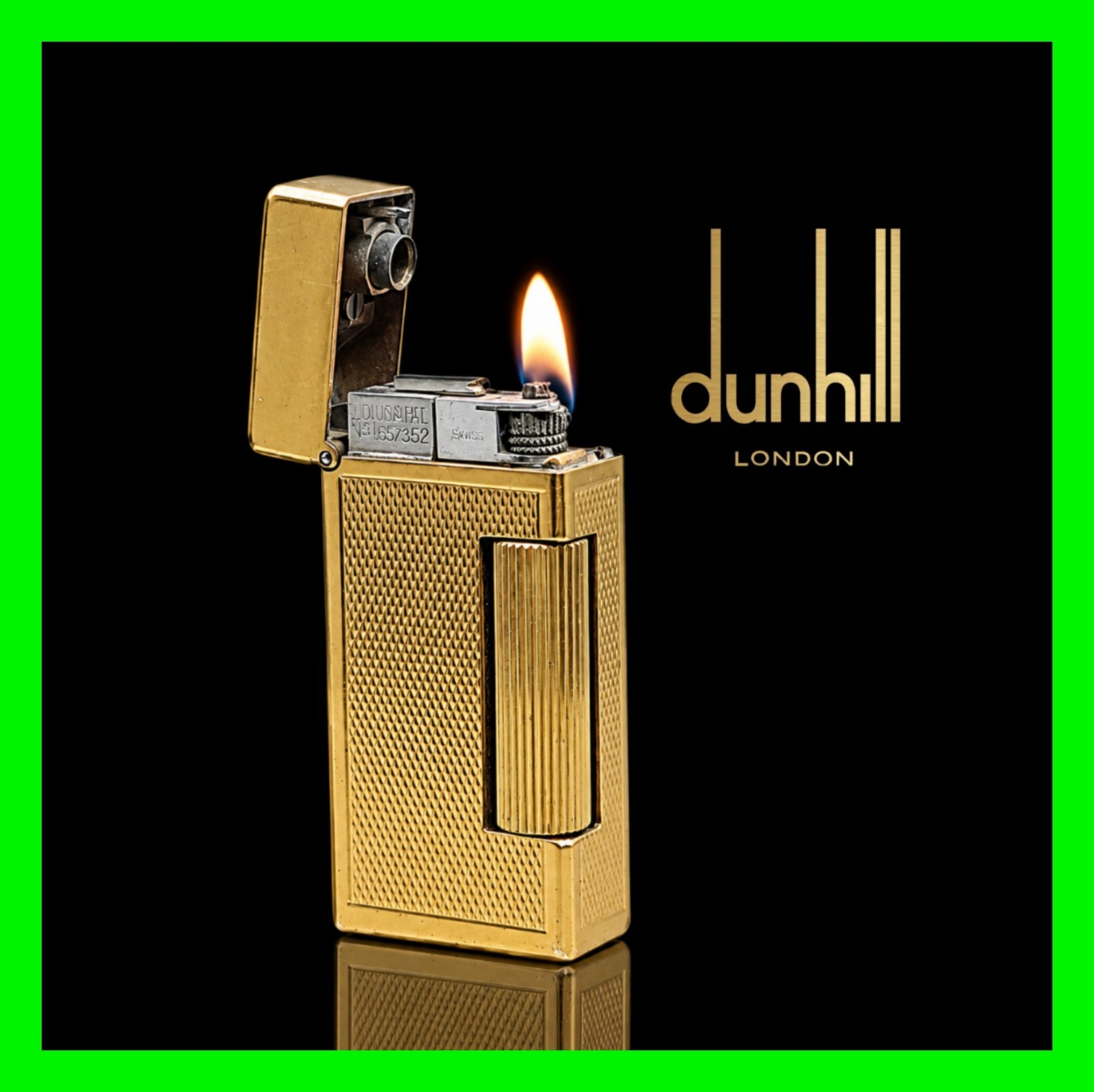 Vintage 1940's Dunhill Short Auto Rollalite Semi-Automatic Petrol Lighter Workin
