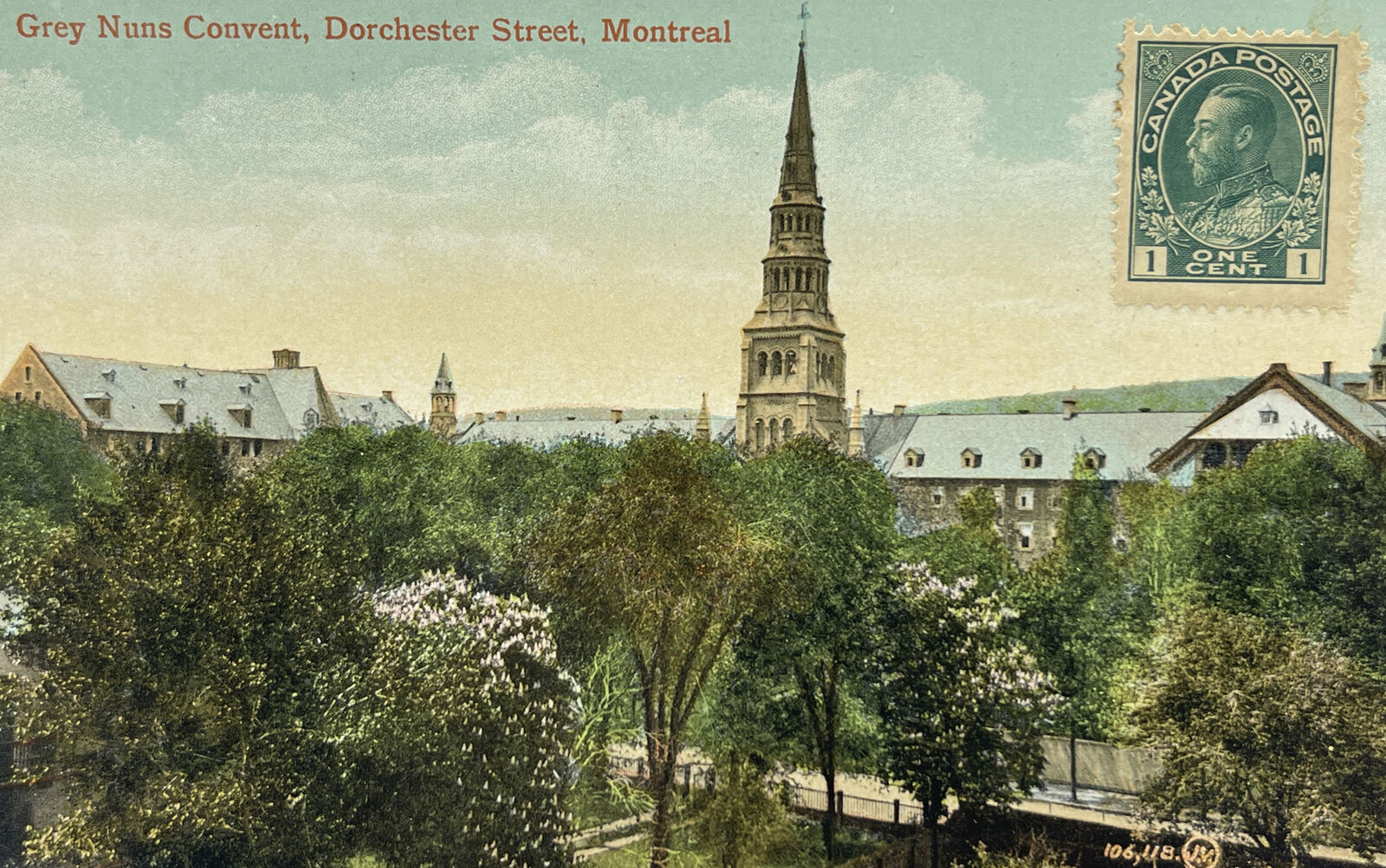 Antique Canada Montreal Grey Nuns Convent Dorchester Street Postcard 17-A