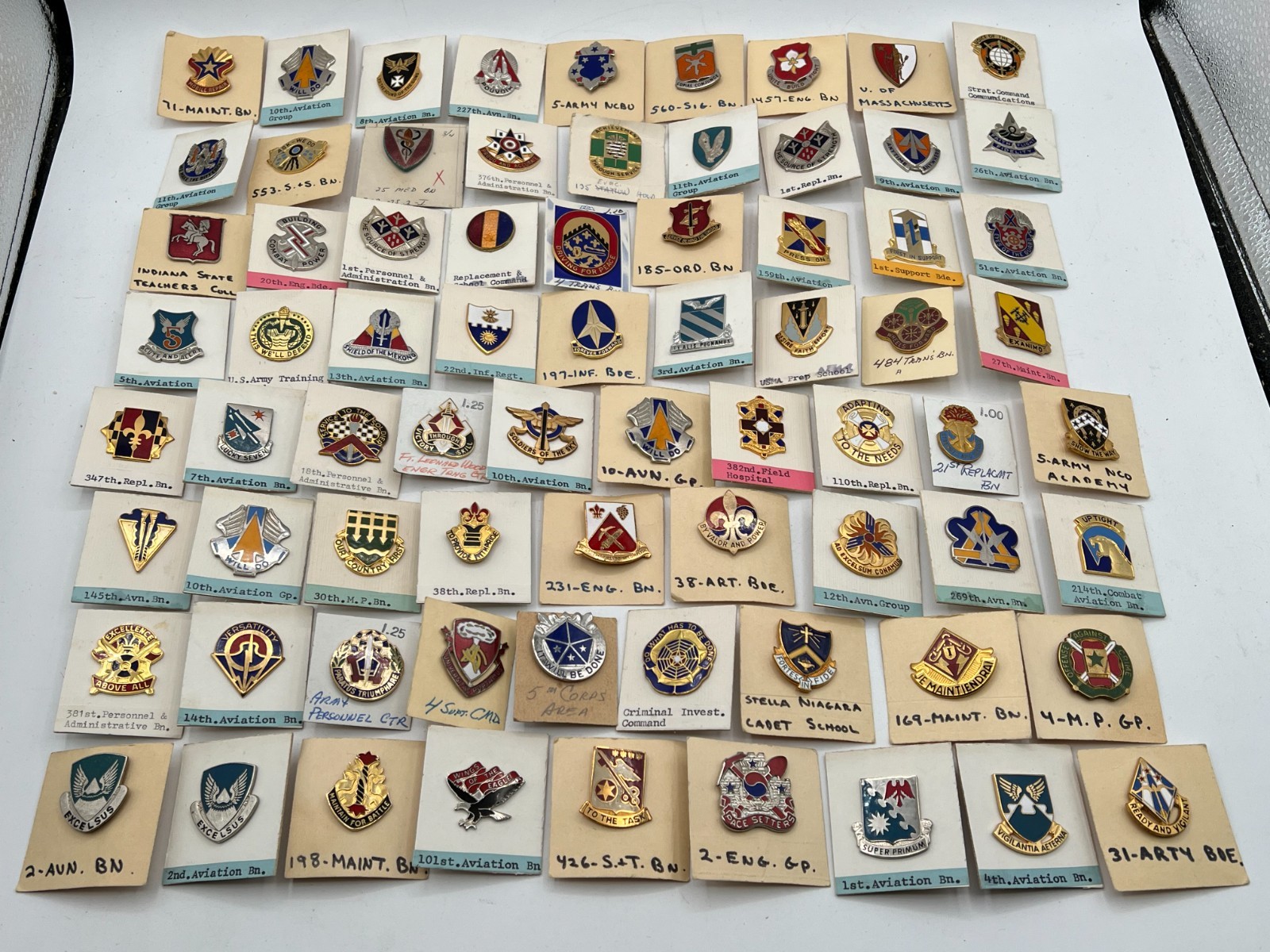 Lot Of 73 Vintage US Army Military DUI Distinctive Unit Insignia Crest Pins Lot Of 73 Vintage US Army Military DUI Distinctive Unit Insignia Crest Pins