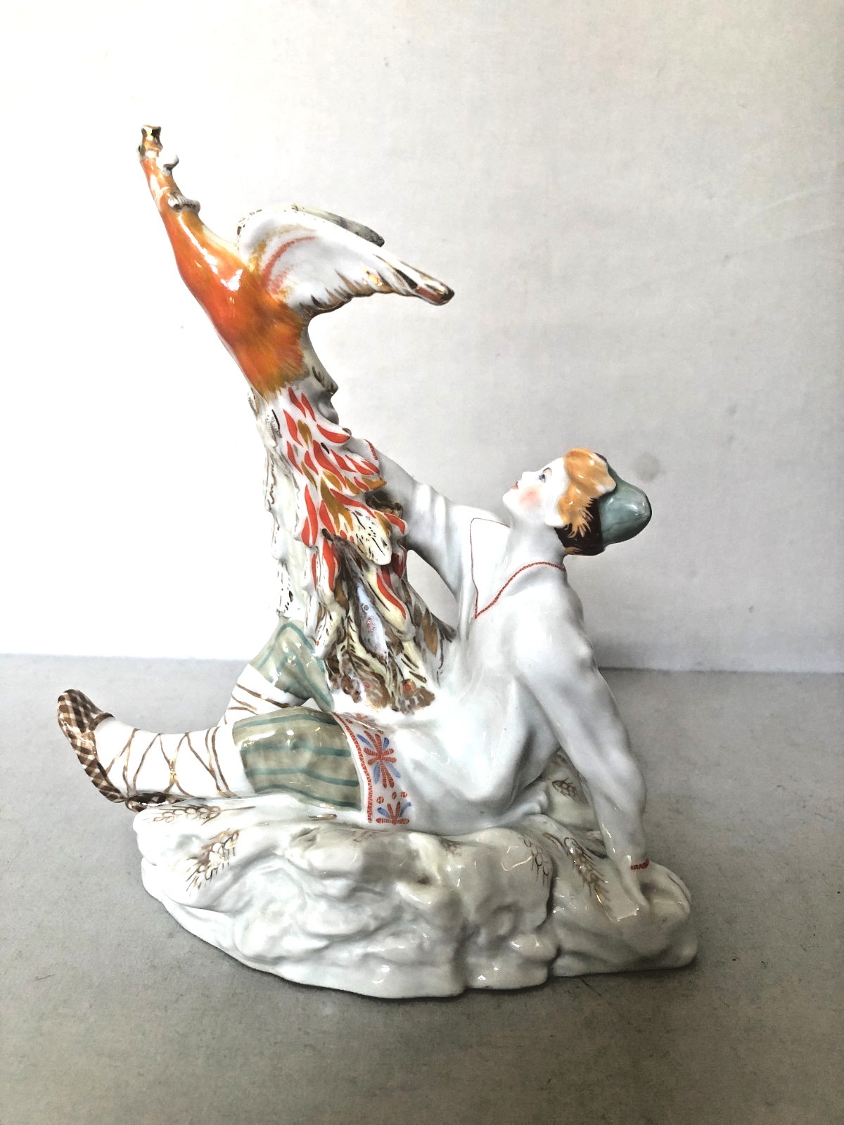 Vintage 1950s Russian LFZ Lomonosov Porcelain Figurine Ivan With Firebird Vintage 1950s Russian LFZ Lomonosov Porcelain Figurine Ivan With Firebird