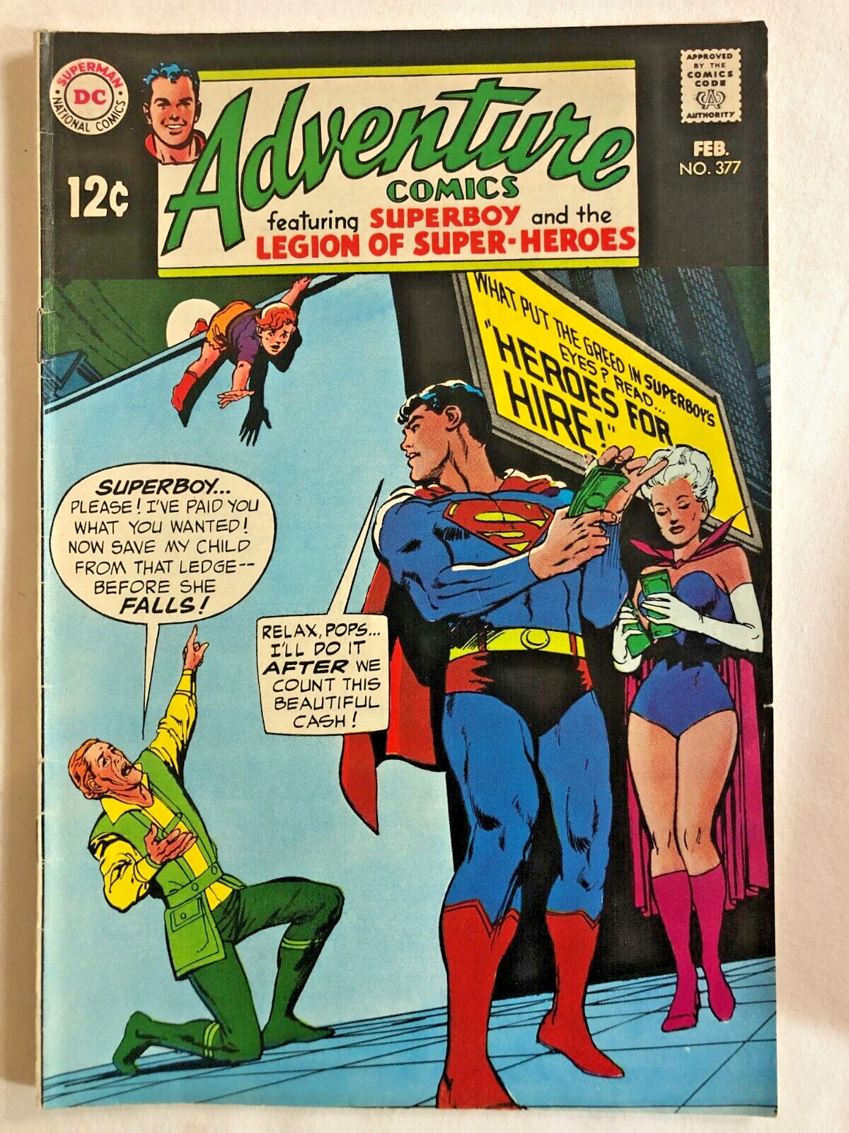 Adventure Comics 377 Feb 1969 Vintage Silver Age DC Comics Very Nice Condition