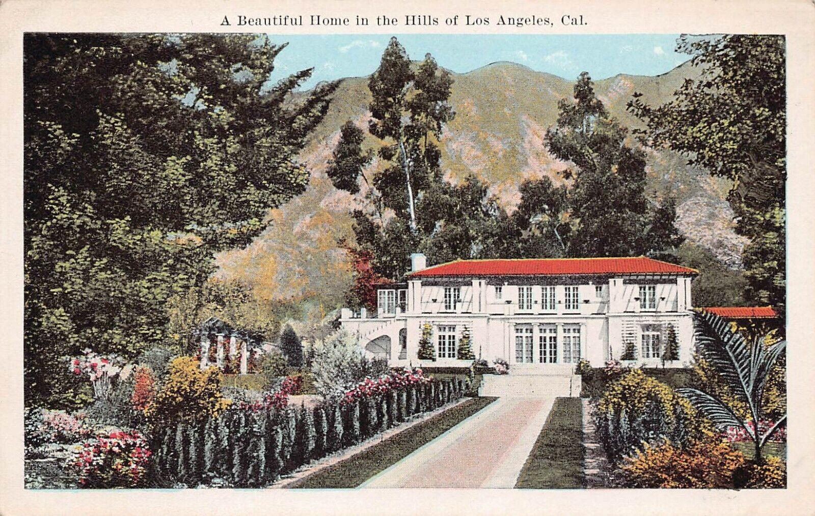 Los Angeles California Pasadena Hills Home Cottage Bungalow Vtg Postcard U7