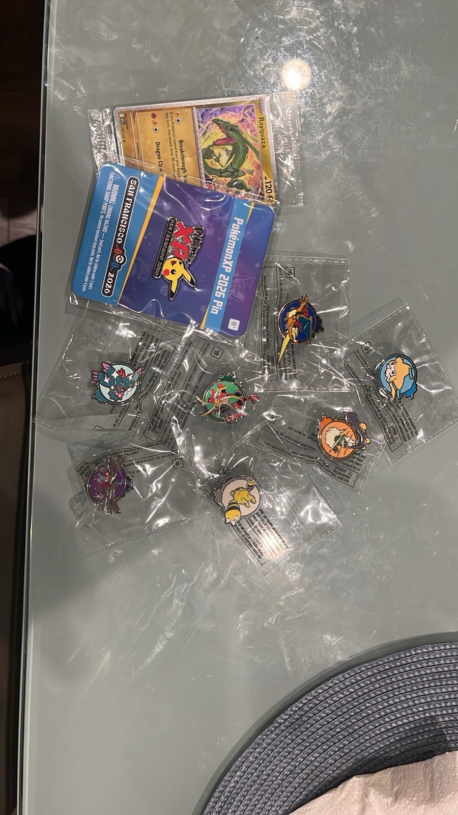 Pokémon Worlds 2026 7 Pin Set Plus Rayquaza Card And Worlds Pin Pokémon Worlds 2026 7 Pin Set Plus Rayquaza Card And Worlds Pin