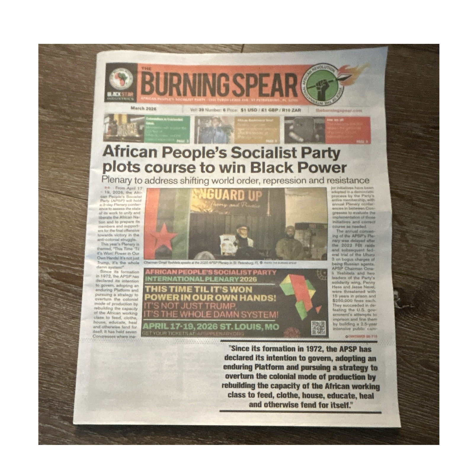 The Burning Spear Newspaper - March 2026 Vol 39 No 6 - Win Black Power The Burning Spear Newspaper - March 2026 Vol 39 No 6 - Win Black Power