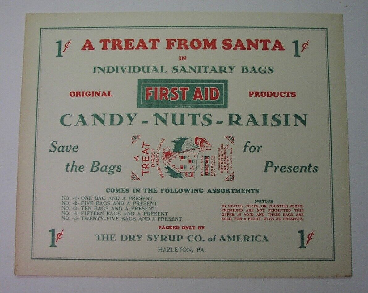 15 Christmas penny candy handbills - Hazleton, Pa. - Dry Syrup Co. -'50s? Santa