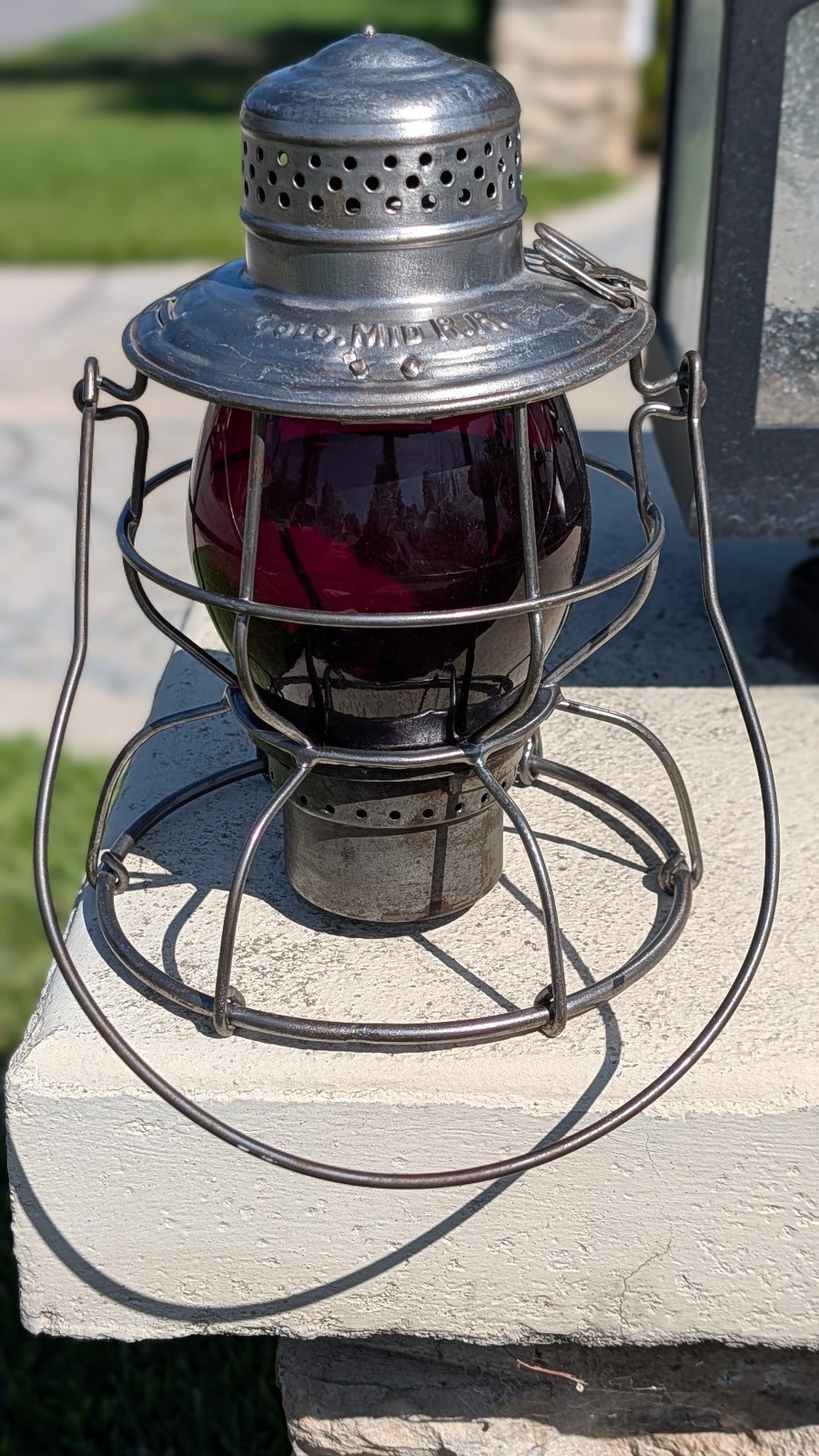 COLORADO MIDLAND COLO MID RR TALL GLOBE RAILROAD LANTERN RED UNMARKED GLOBE COLORADO MIDLAND COLO MID RR TALL GLOBE RAILROAD LANTERN RED UNMARKED GLOBE
