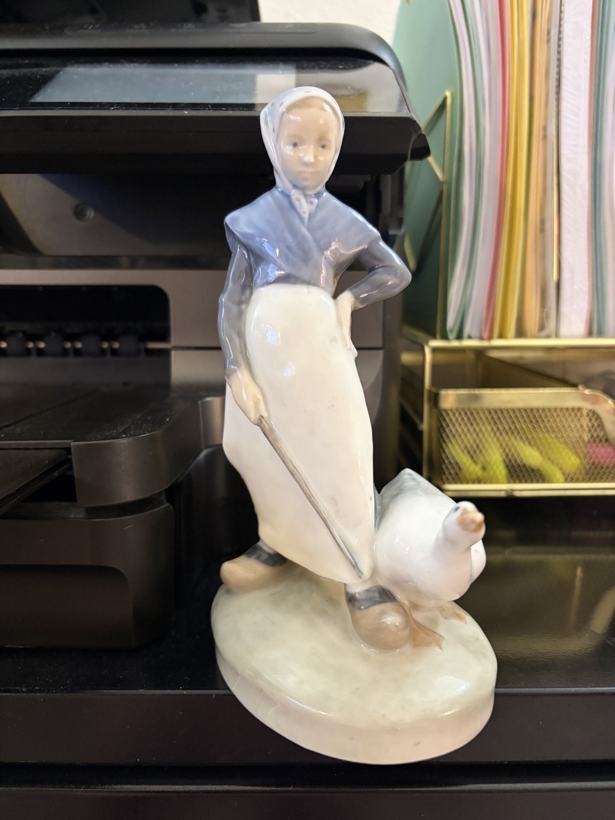 Royal Copenhagen 528 Girl with Goose Denmark Porcelain Figurine