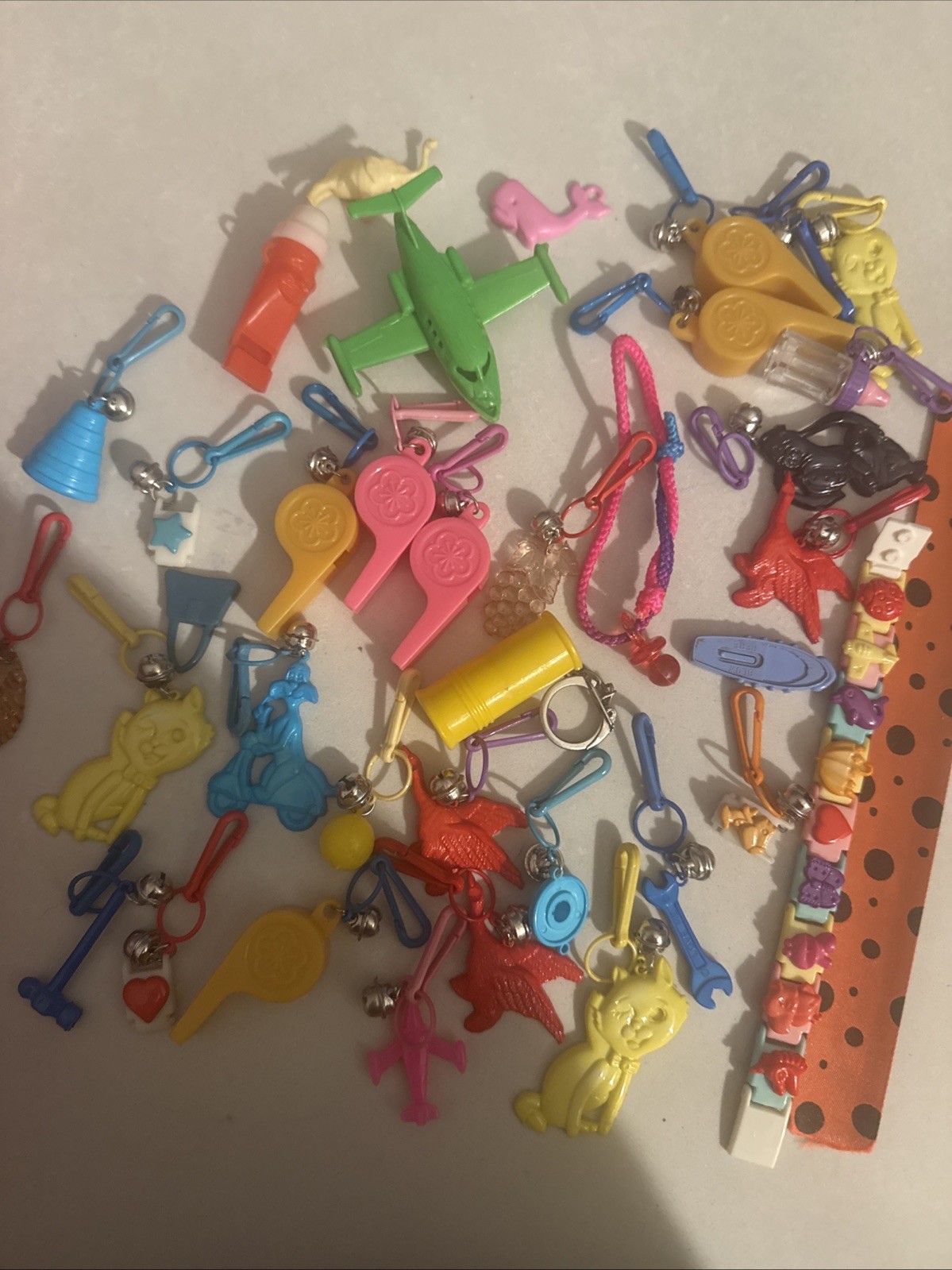 Vintage 1980's plastic clip on bell charms And More Lot Of 37 Mixed Vintage 1980's plastic clip on bell charms And More Lot Of 37 Mixed