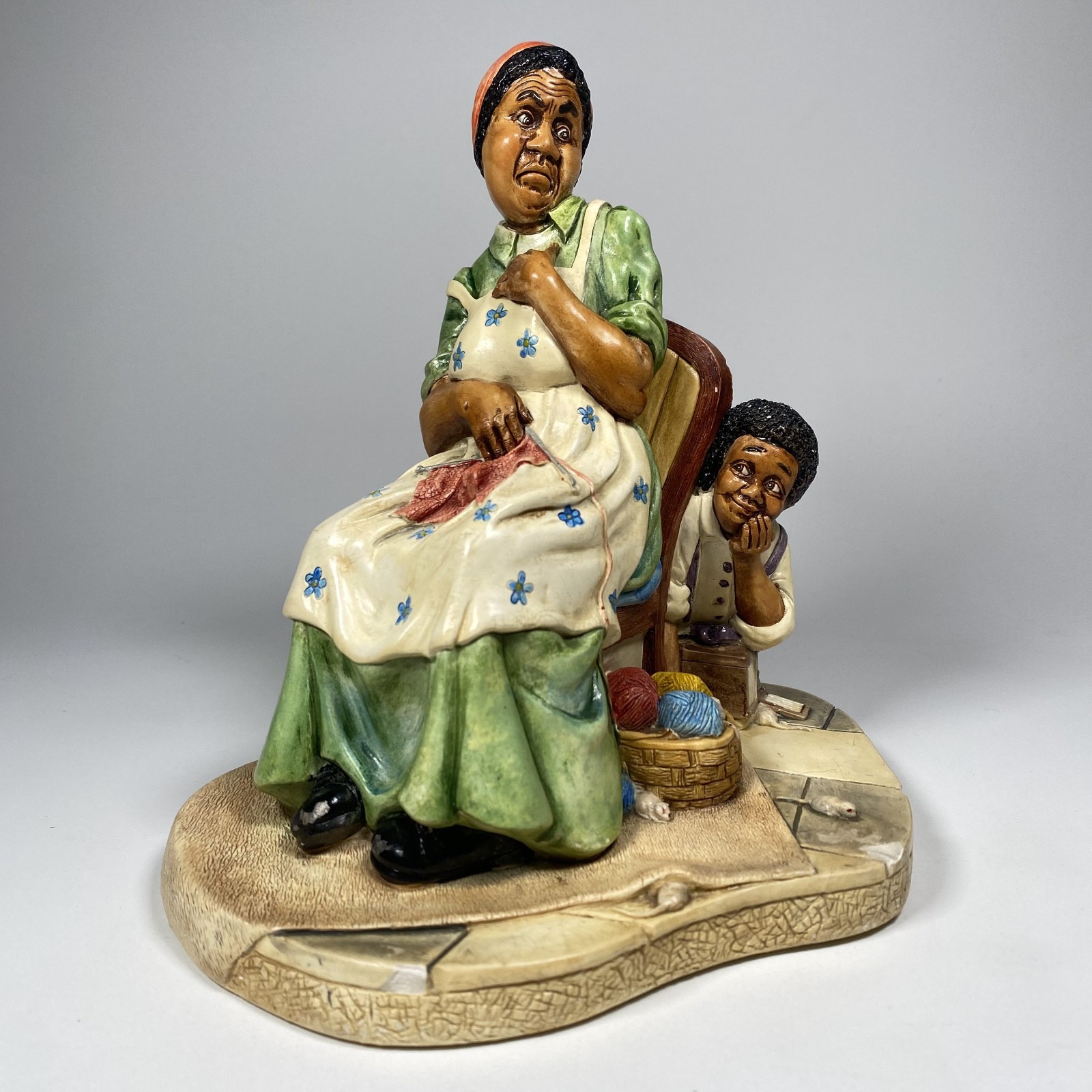 Naturecraft Little Rascal #855 England Figurine Mother Child Sewing 1975 Vintage Naturecraft Little Rascal #855 England Figurine Mother Child Sewing 1975 Vintage